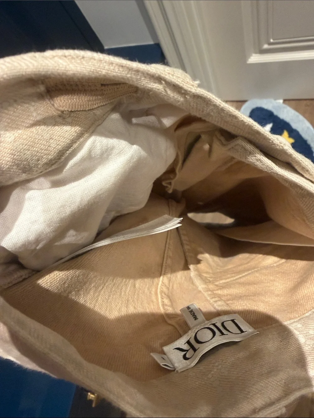 Dior Kids Authentic Cream DIOR Logo Jean Shorts